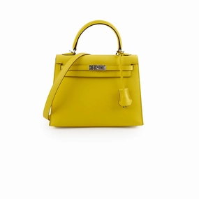 Hermes Kelly 25 Jaune De Naple Espom Sellier 2024