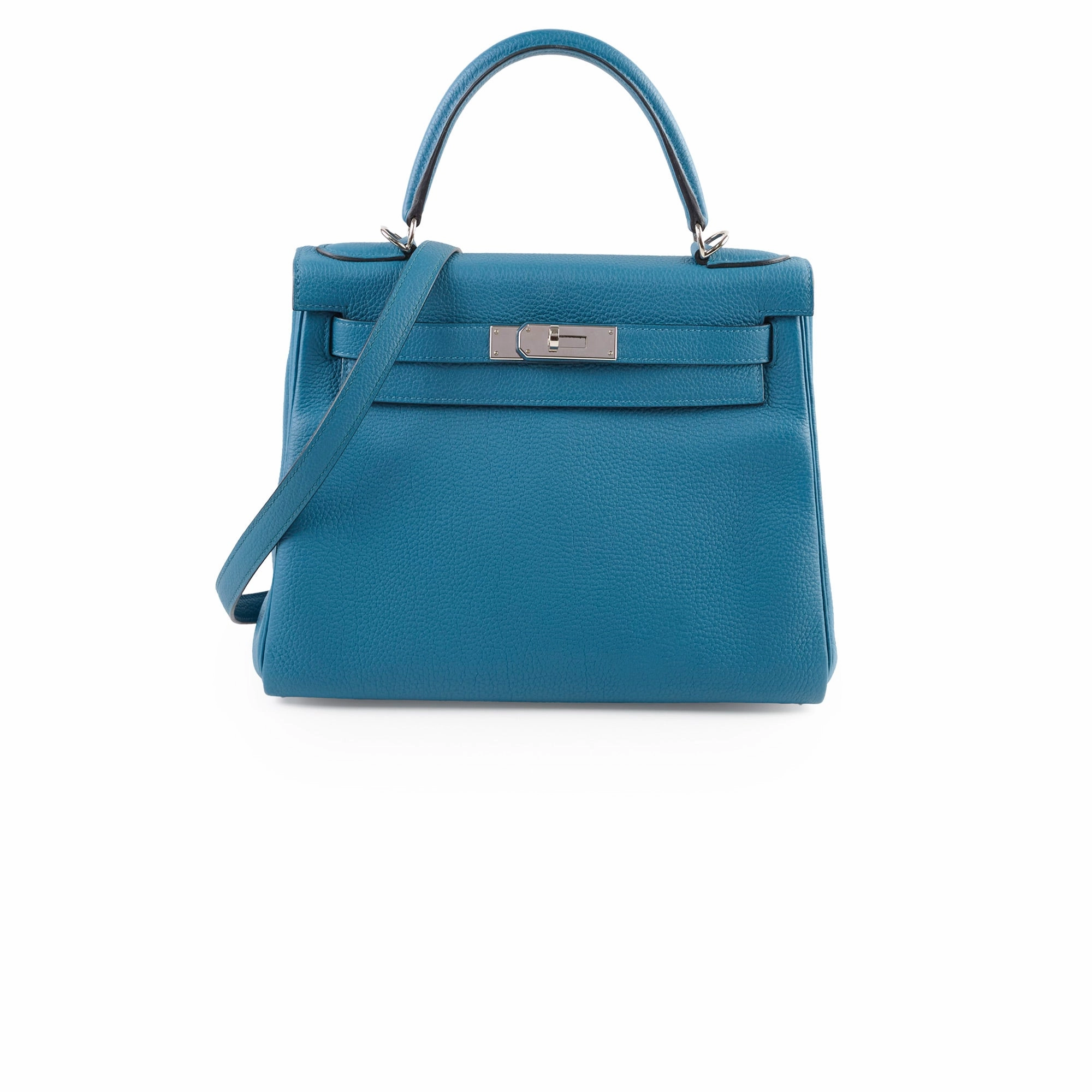 Hermes Kelly 28 blue T Stamp