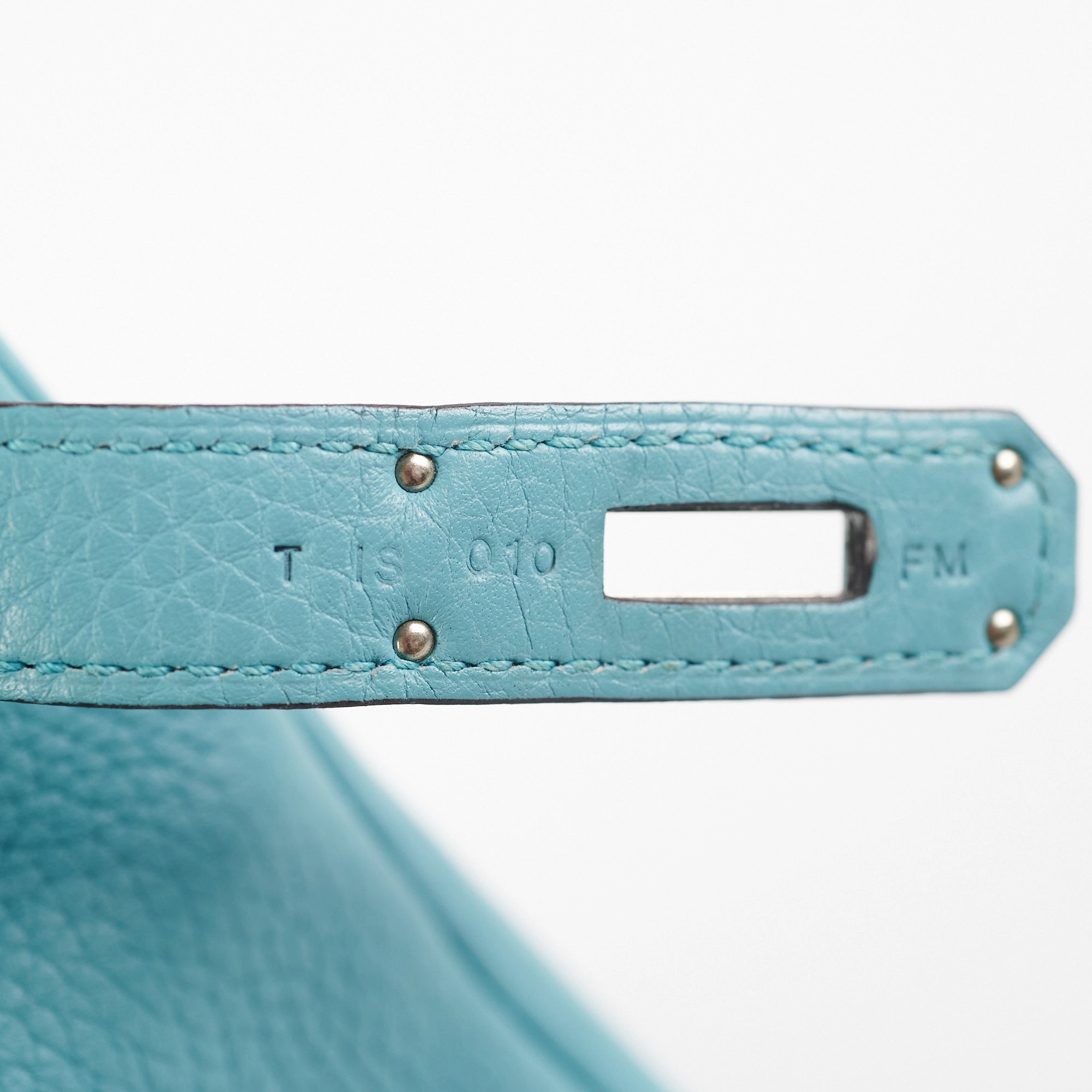 Hermes Kelly 28 Clemence Blue Atol