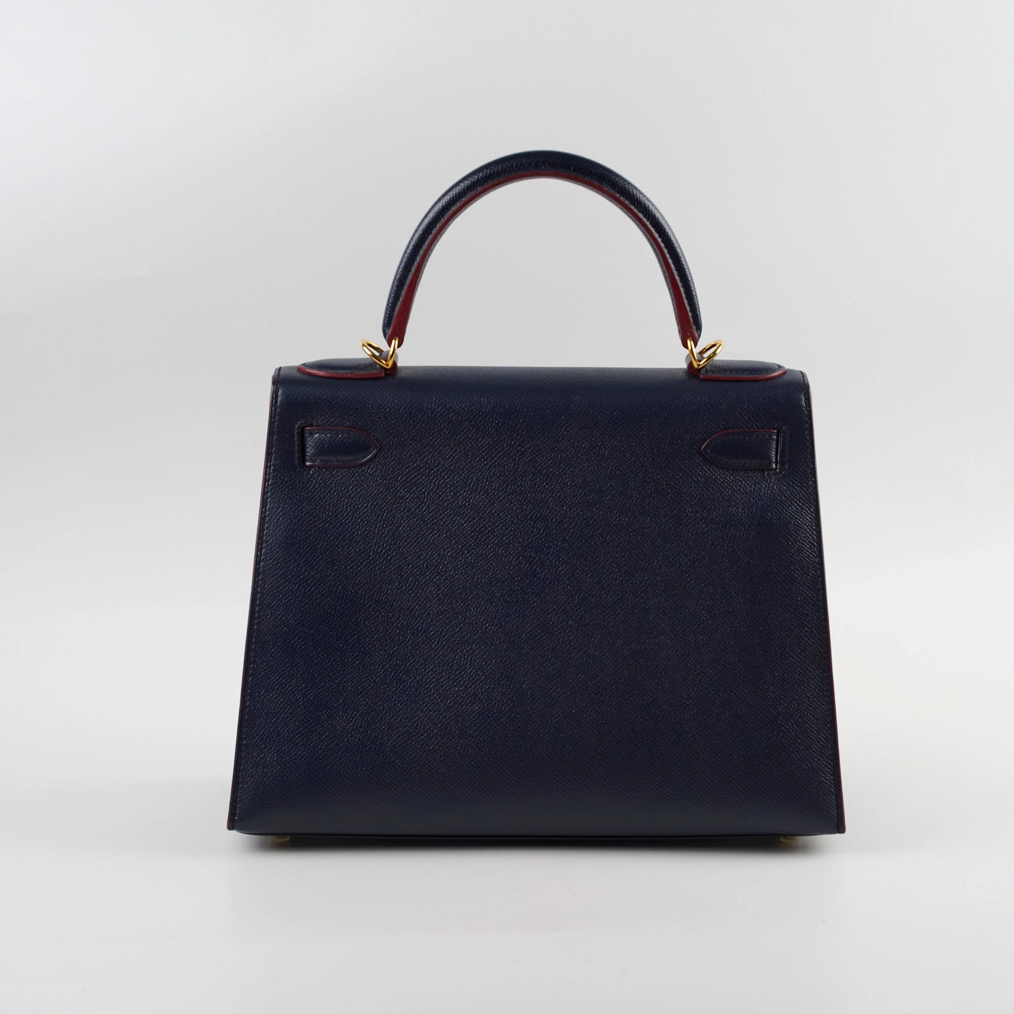 Hermes Kelly 28 Contour Epsom Blue Indigo/ Rouge H X Stamp