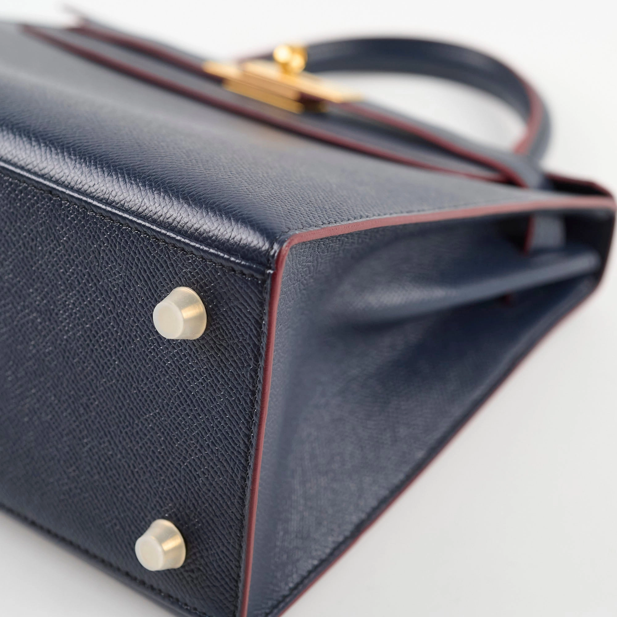 Hermes Kelly 28 Contour Epsom Blue Indigo/ Rouge H X Stamp