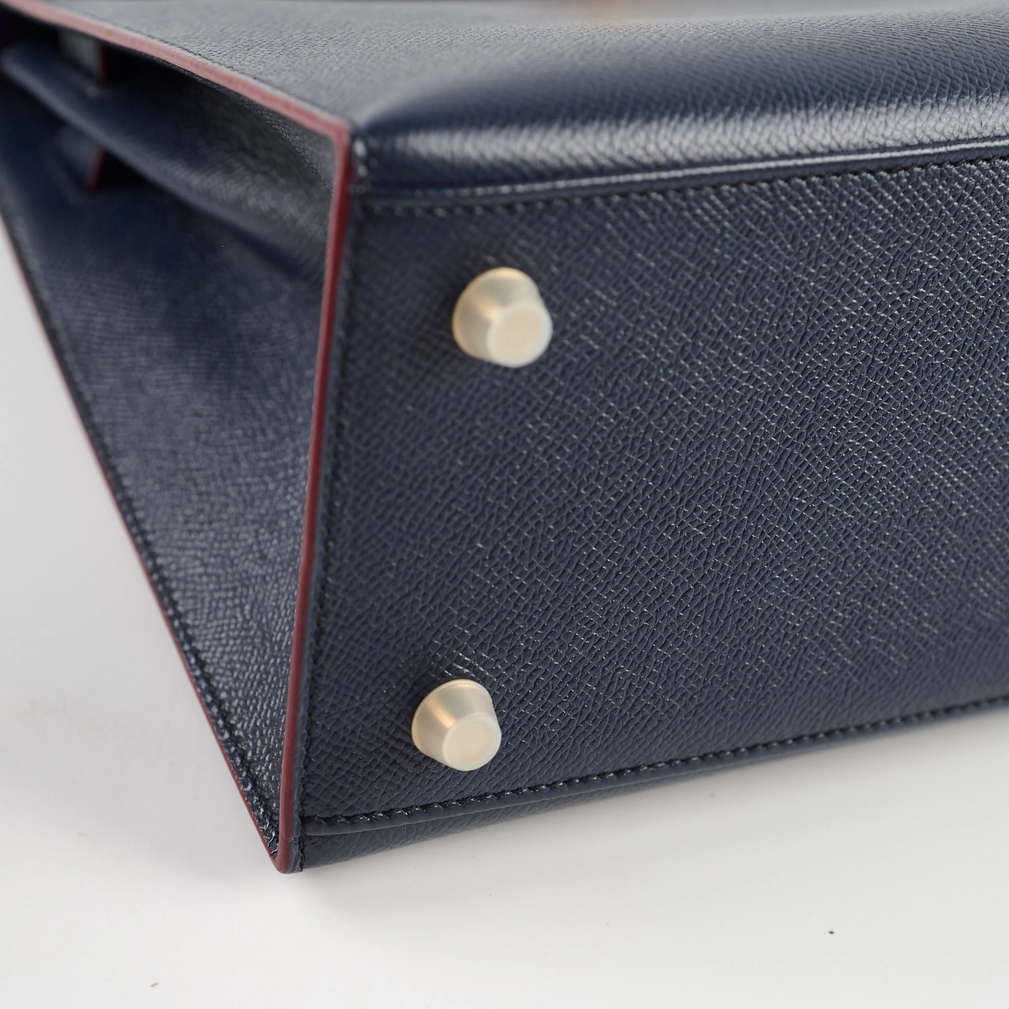 Hermes Kelly 28 Contour Epsom Blue Indigo/ Rouge H X Stamp