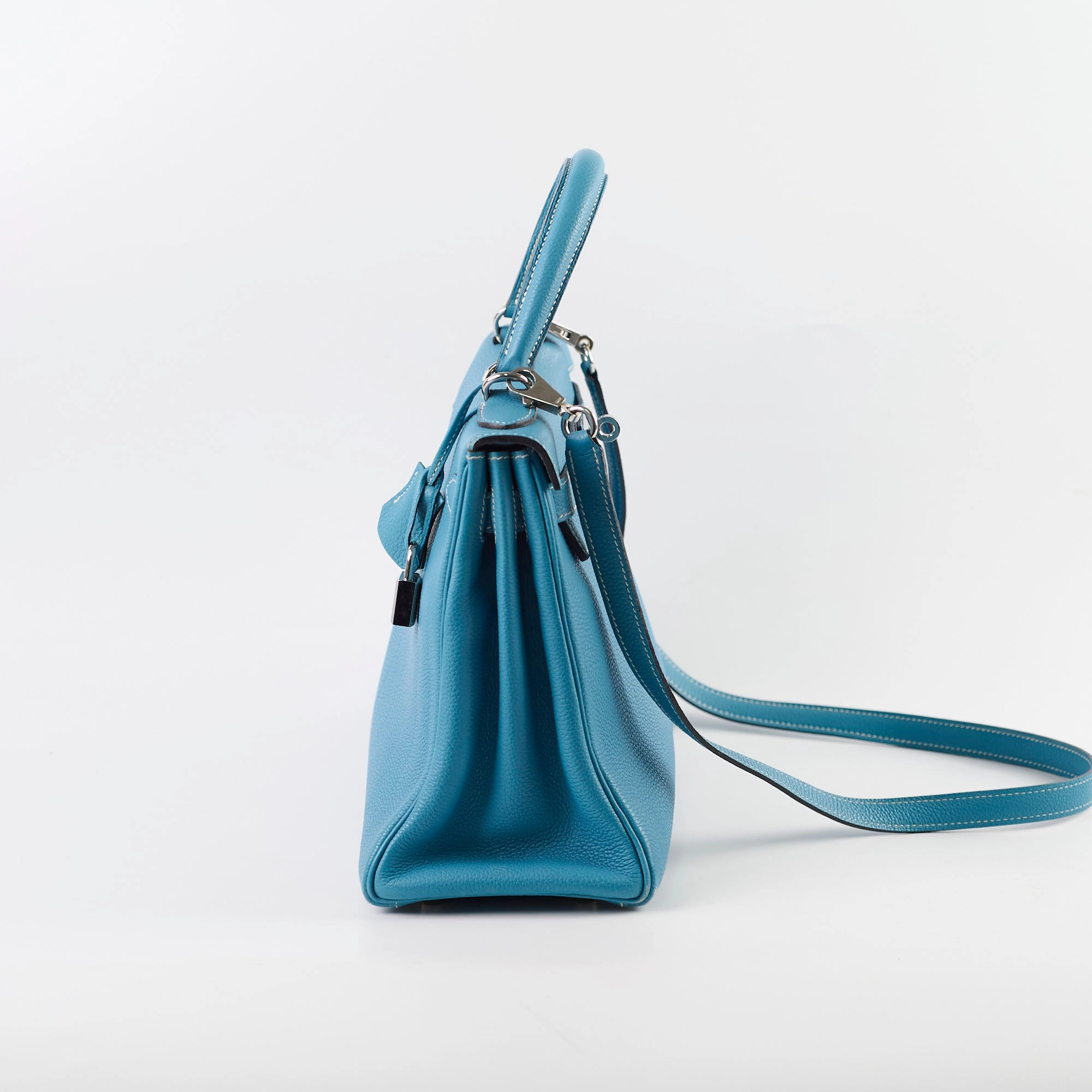 Hermes Kelly 28 Togo Leather Blue Jeans - G square (2003)