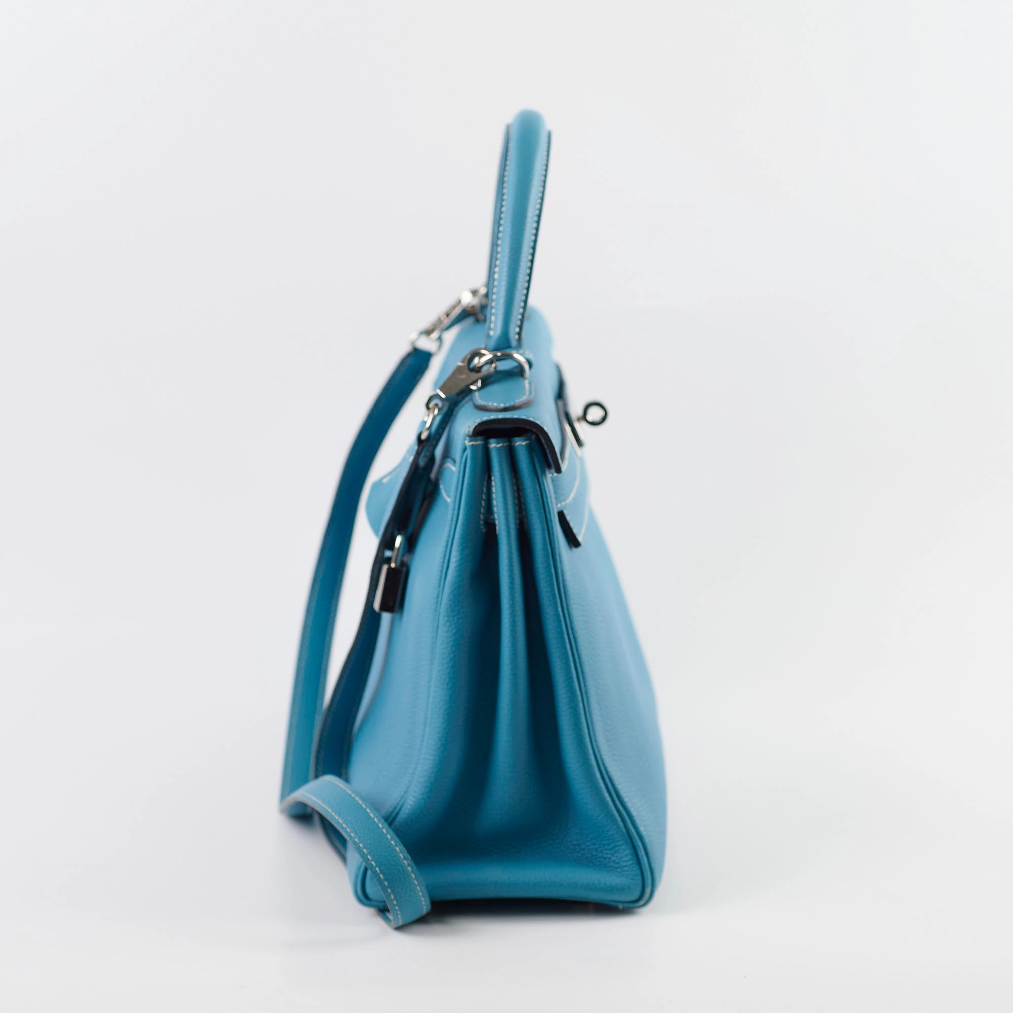 Hermes Kelly 28 Togo Leather Blue Jeans - G square (2003)