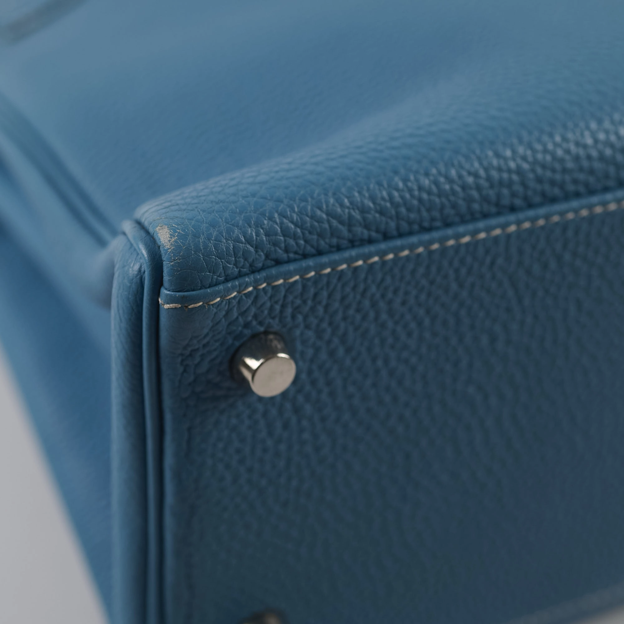 Hermes Kelly 28 Togo Leather Blue Jeans - G square (2003)