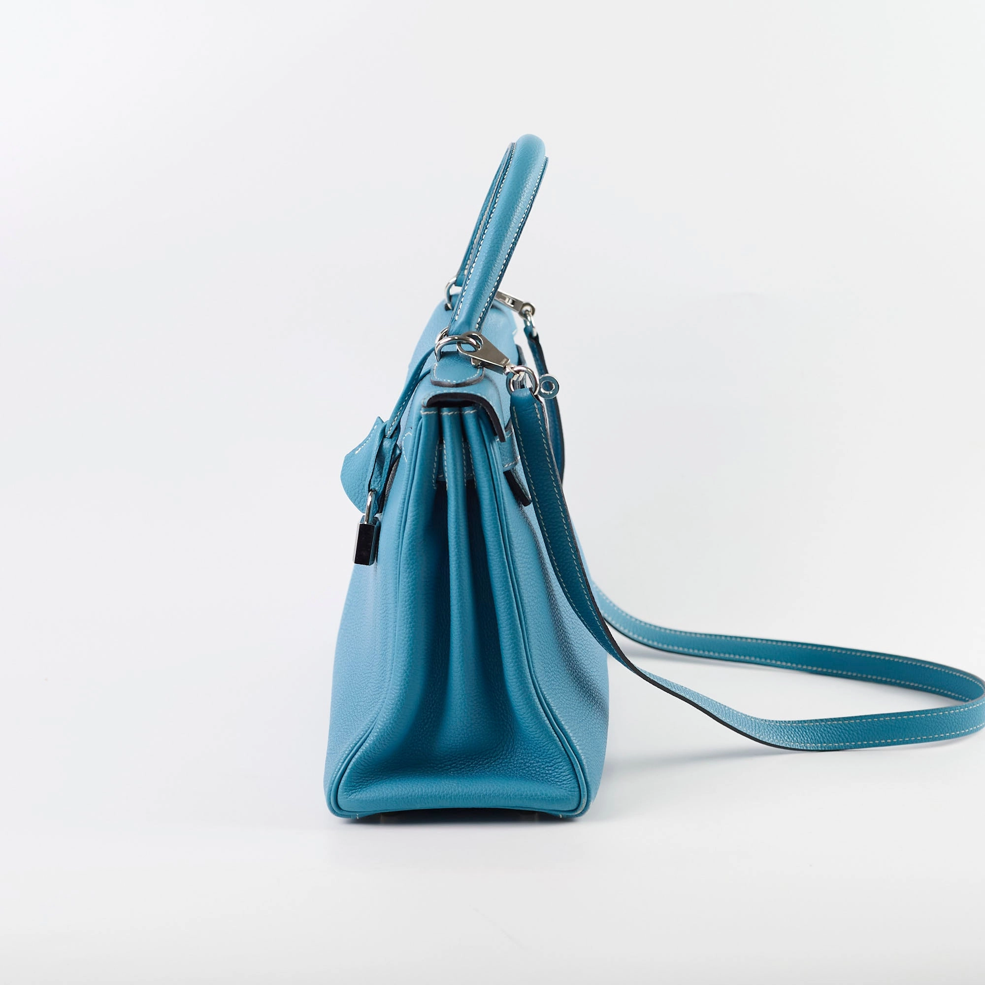 Hermes Kelly 28 Togo Leather Blue Jeans - G square (2003)