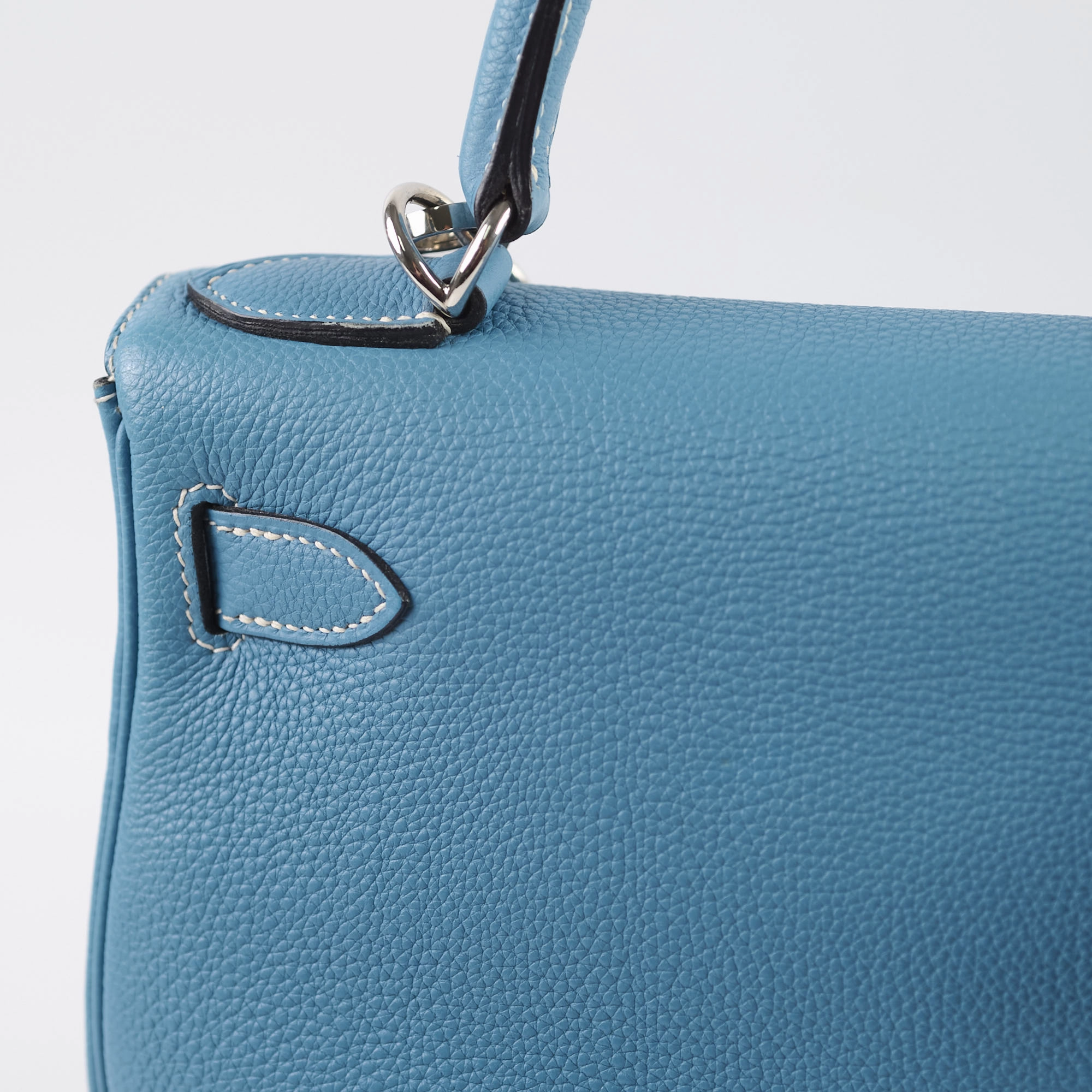 Hermes Kelly 28 Togo Leather Blue Jeans - G square (2003)