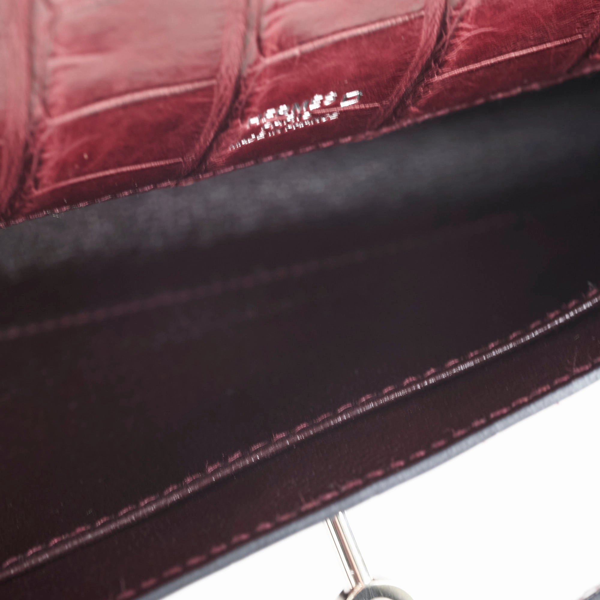 Hermes Kelly Cut Alligator F5 Bourgogne C Stamp