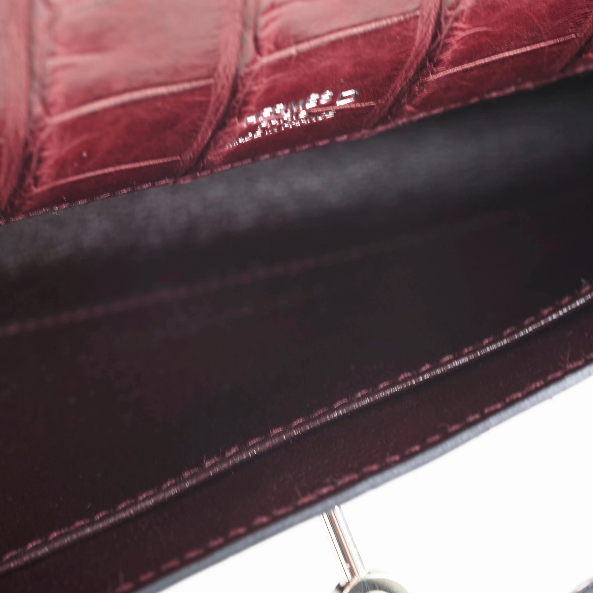Hermes Kelly Cut Alligator F5 Bourgogne C Stamp