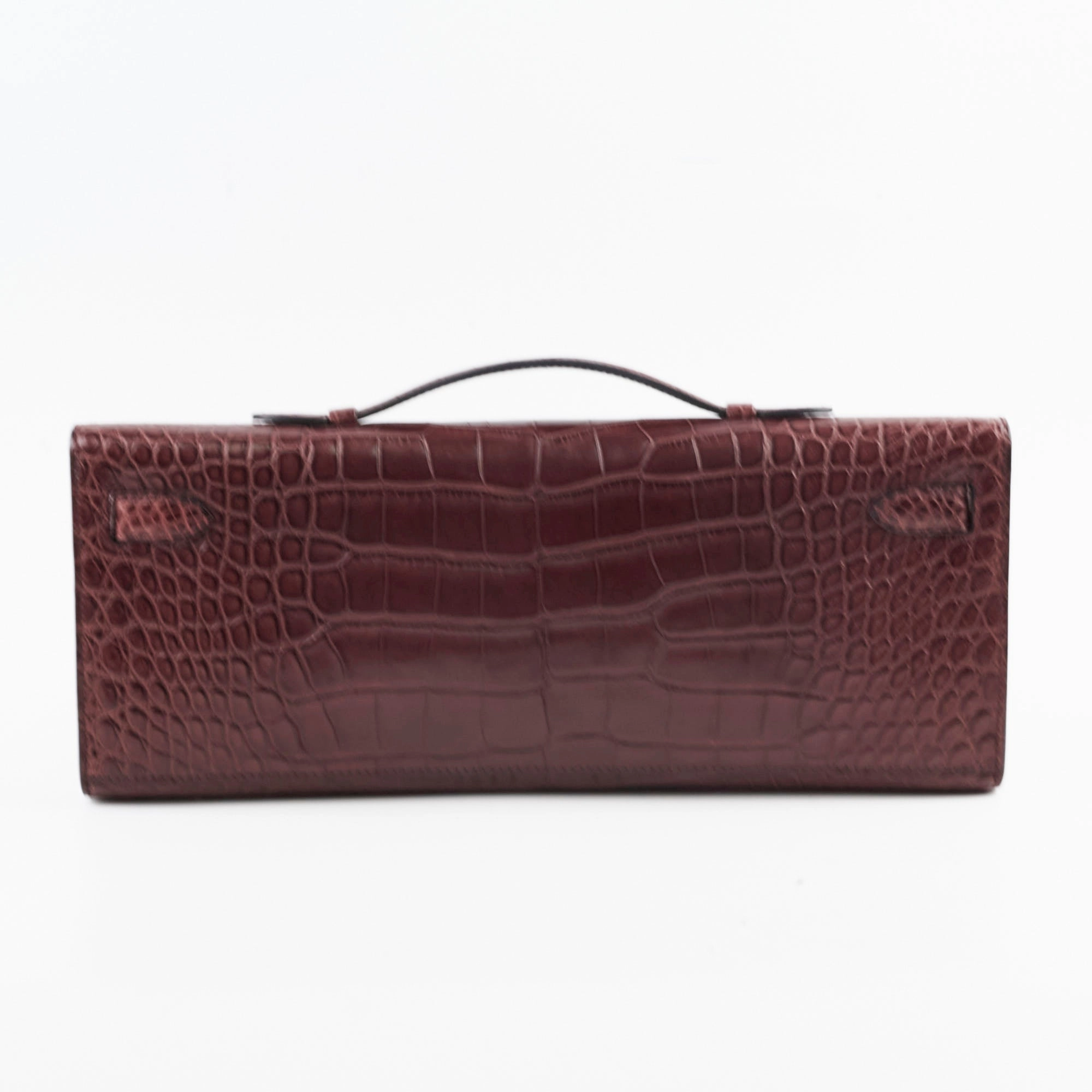 Hermes Kelly Cut Alligator F5 Bourgogne C Stamp