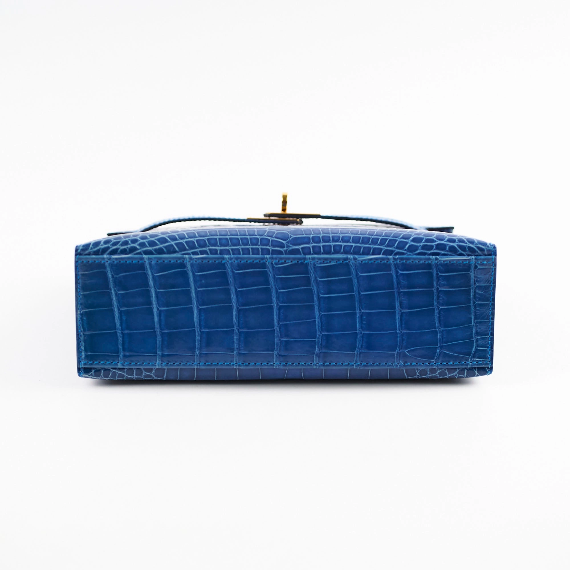 Hermes Kelly Pochette Shiny Alligator 7Q Mykonos C Stamp