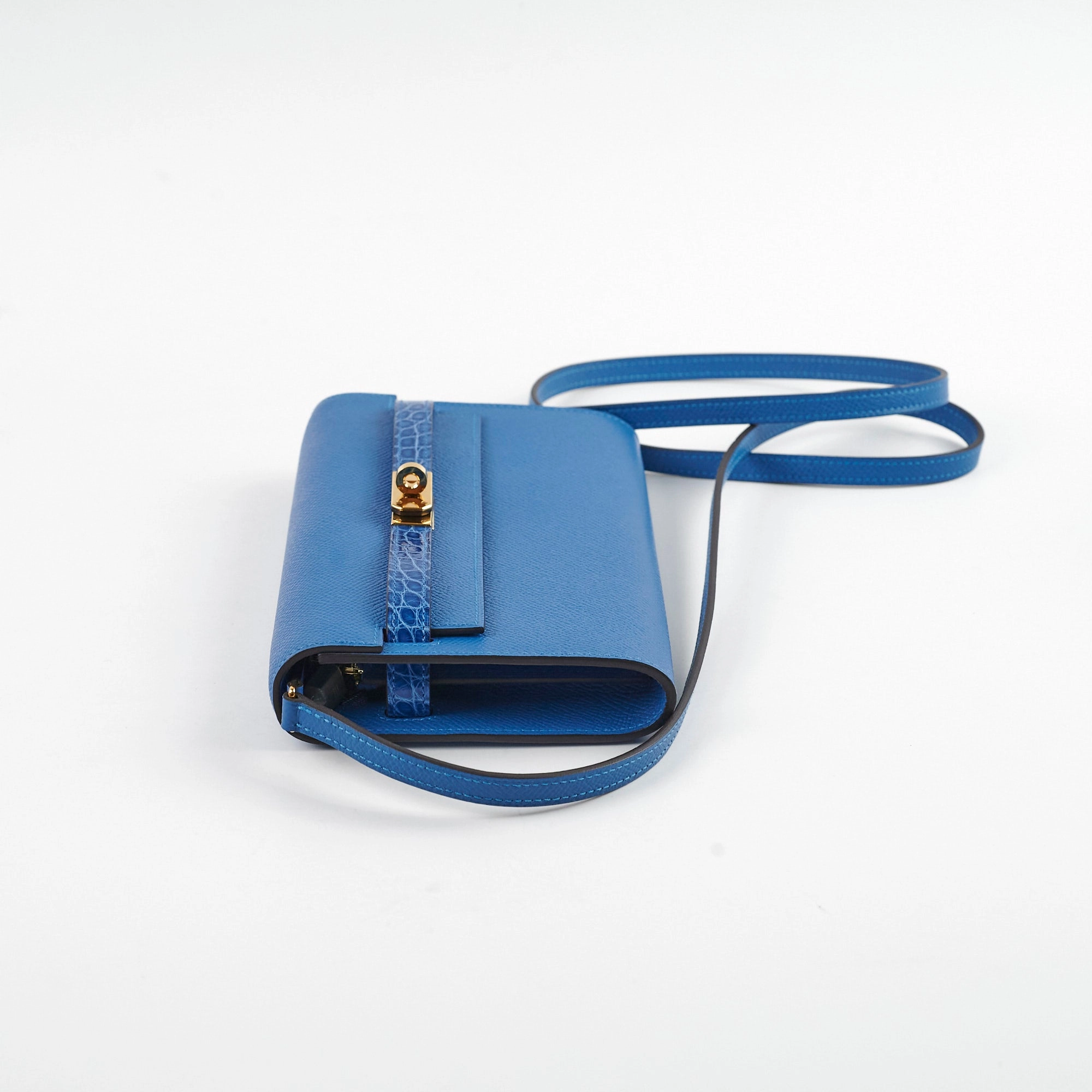 Hermes Kelly To Go Epsom/Alligator Mykonos/Bleu Zellige 2021