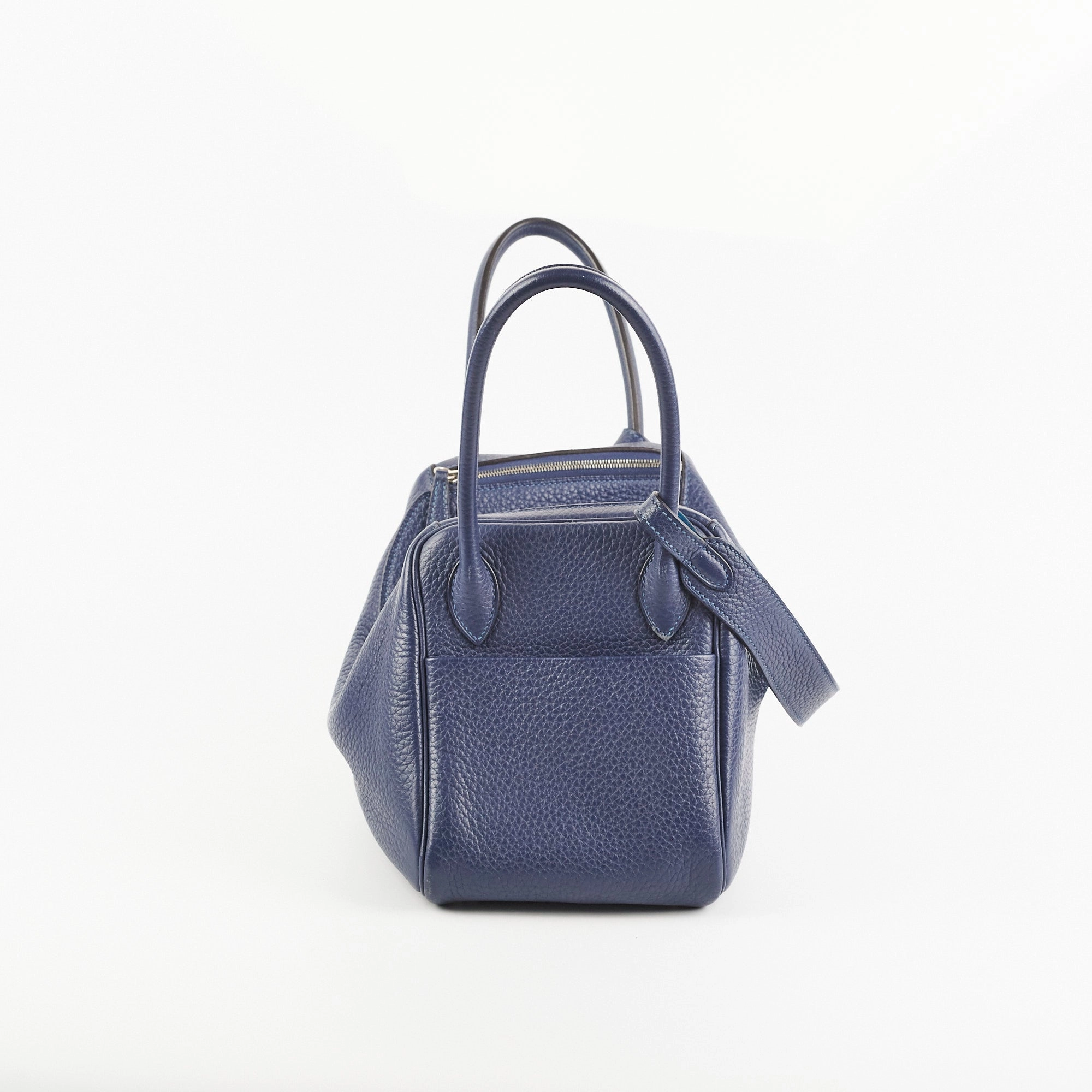 Hermes Lindy 26 Bleu Sapphire Clemence - Stamp Q Square