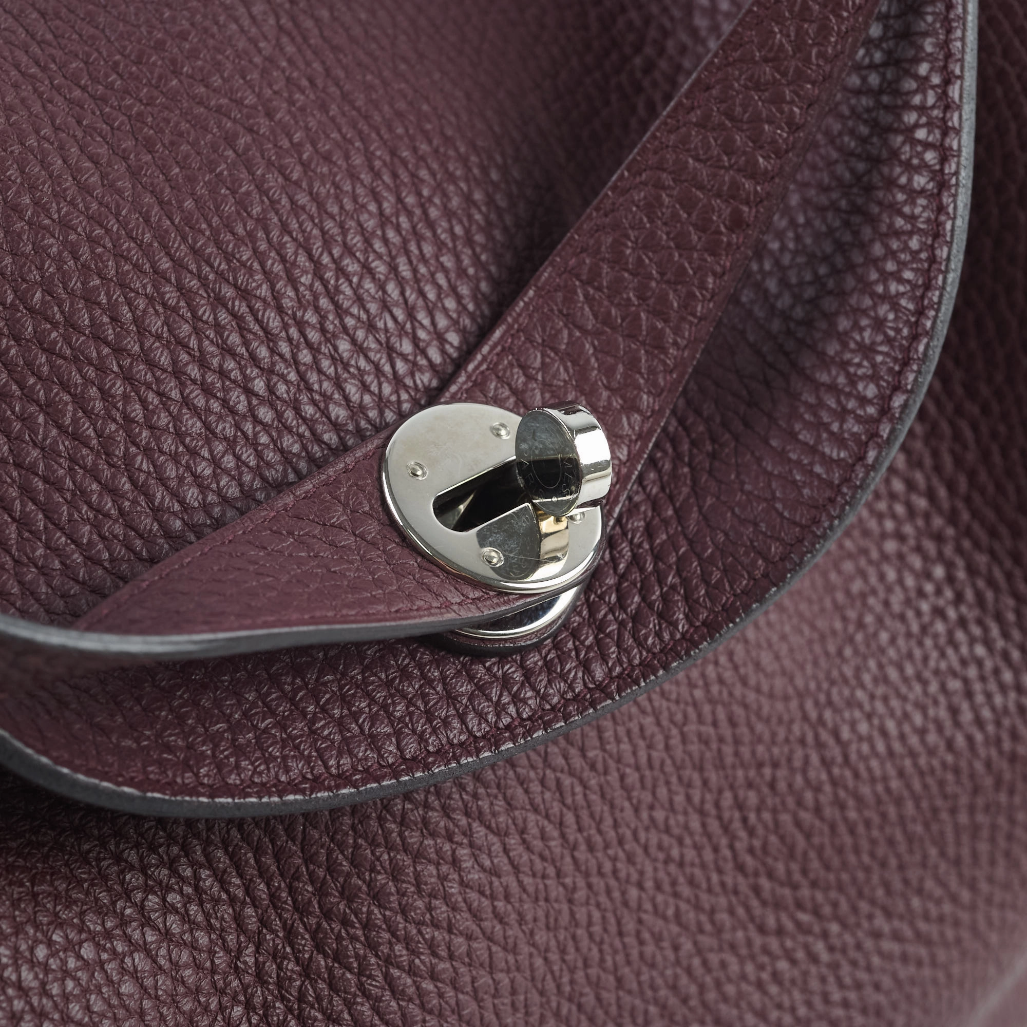 Hermes Lindy 30 Prune Clemence A stamp