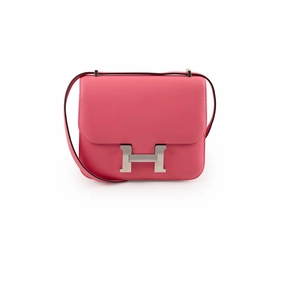 Hermes Mini Constance 18 Rose Azalea Swift A Stamp