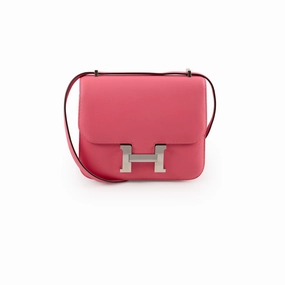 Hermes Mini Constance 18 Rose Azalea Swift A Stamp