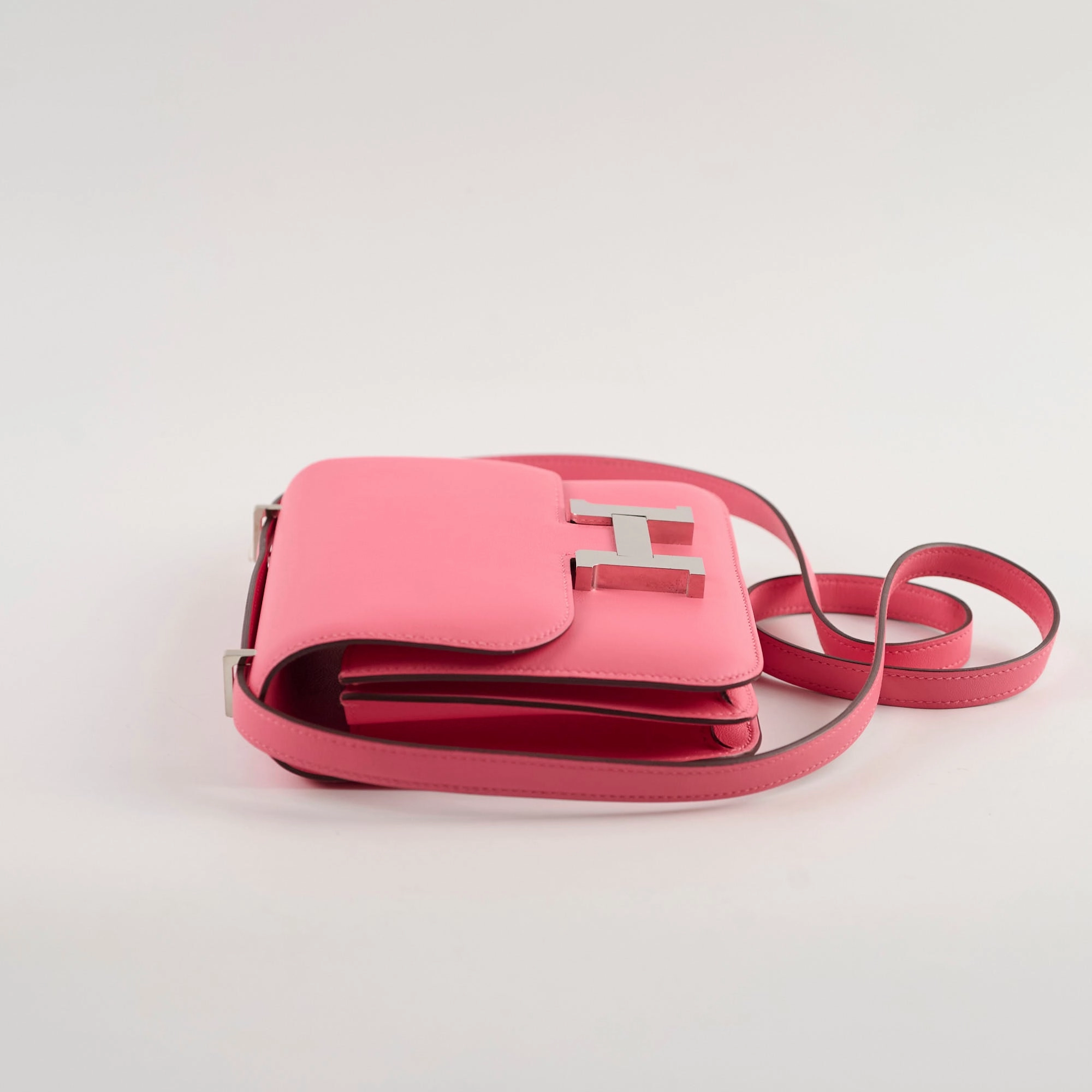 Hermes Mini Constance 18 Rose Azalea Swift A Stamp