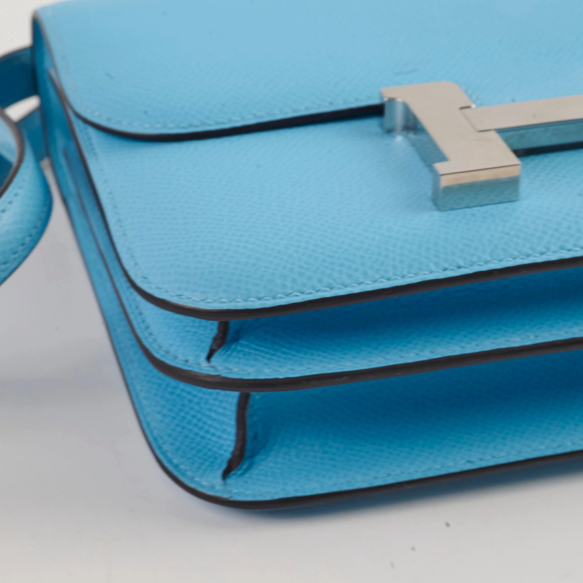 Hermes Mini Constance Epsom Bleu Celeste B Stamp 2023