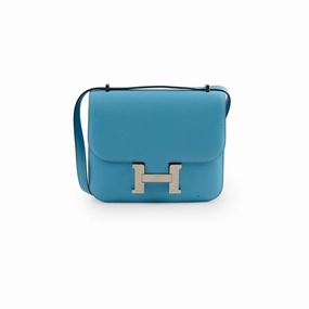 Hermes Mini Constance Epsom Bleu Celeste B Stamp 2023