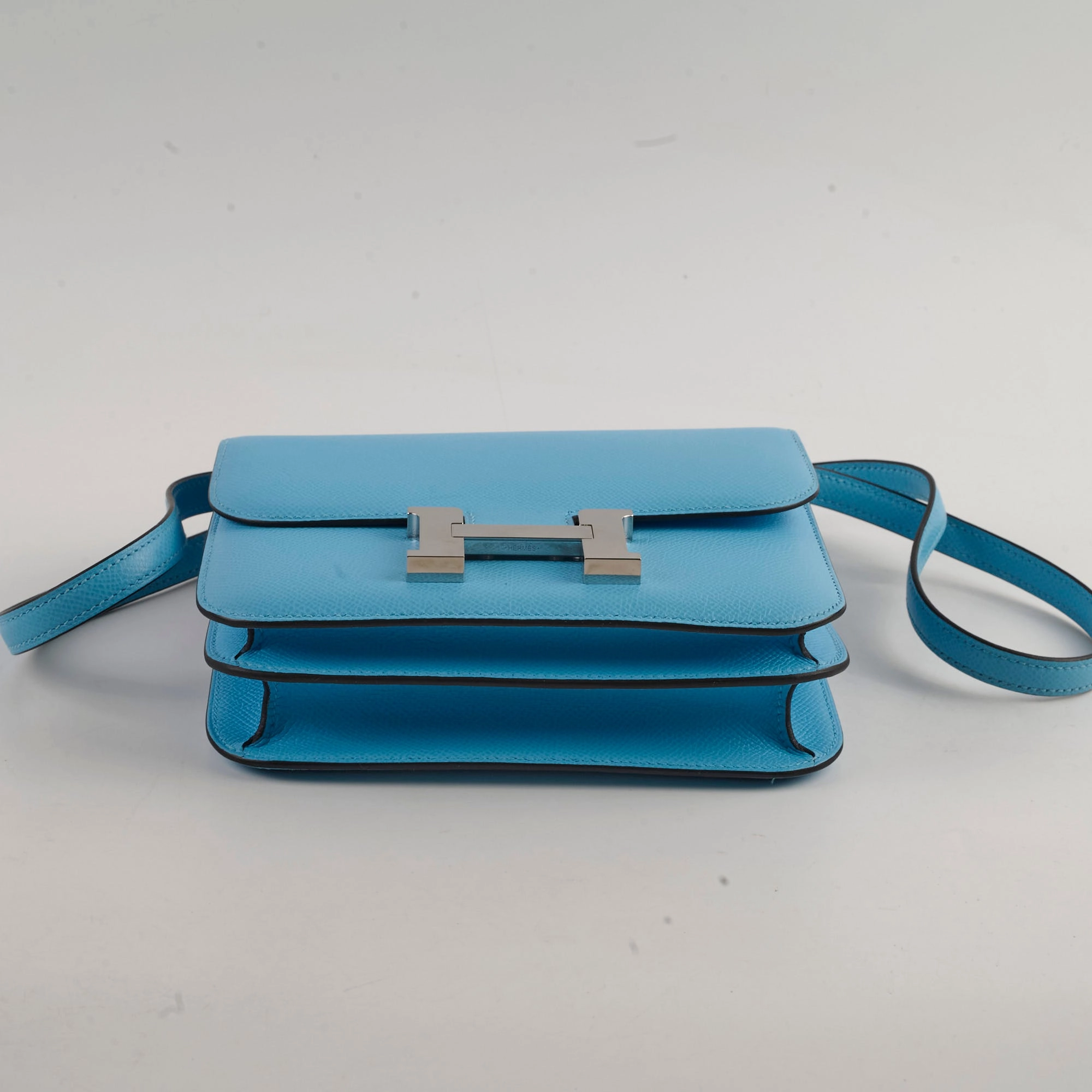 Hermes Mini Constance Epsom Bleu Celeste B Stamp 2023