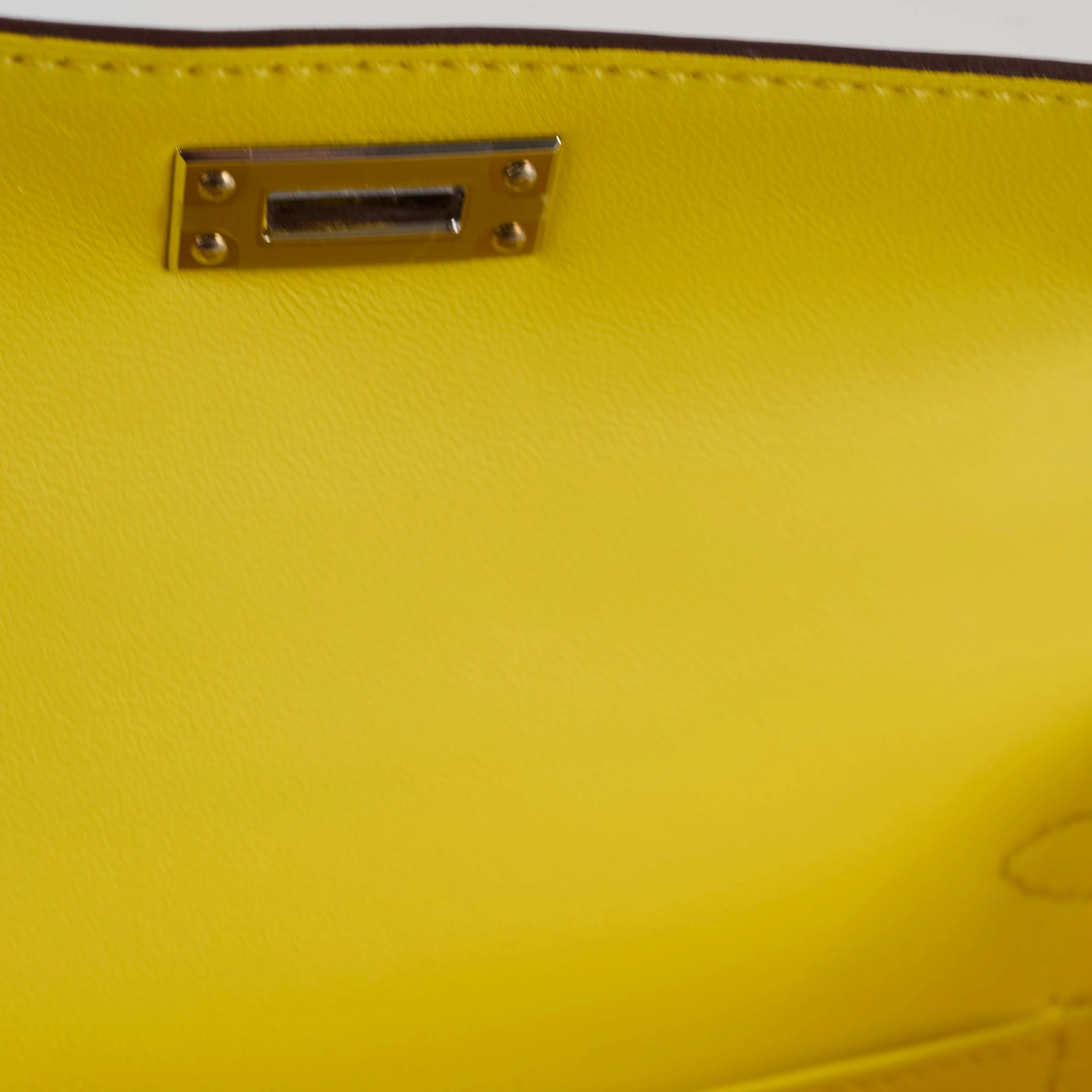 Hermes Mini Kelly PHW Yellow W Stamp