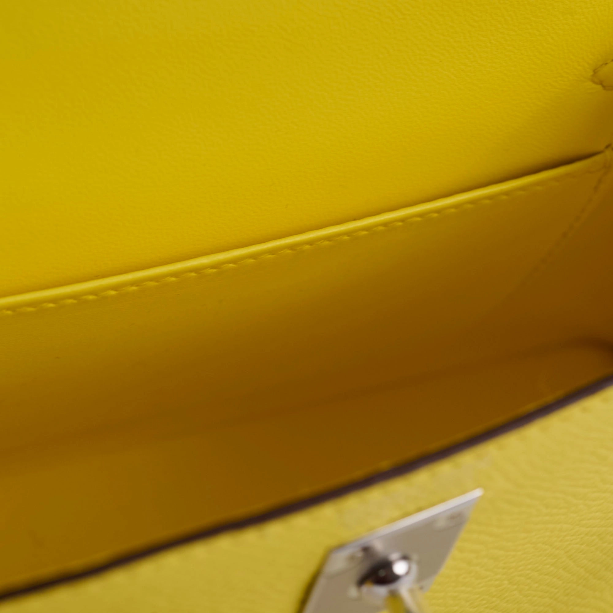 Hermes Mini Kelly PHW Yellow W Stamp