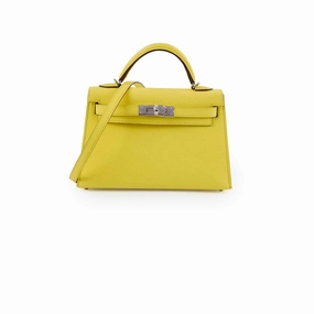 Hermes Mini Kelly PHW Yellow W Stamp