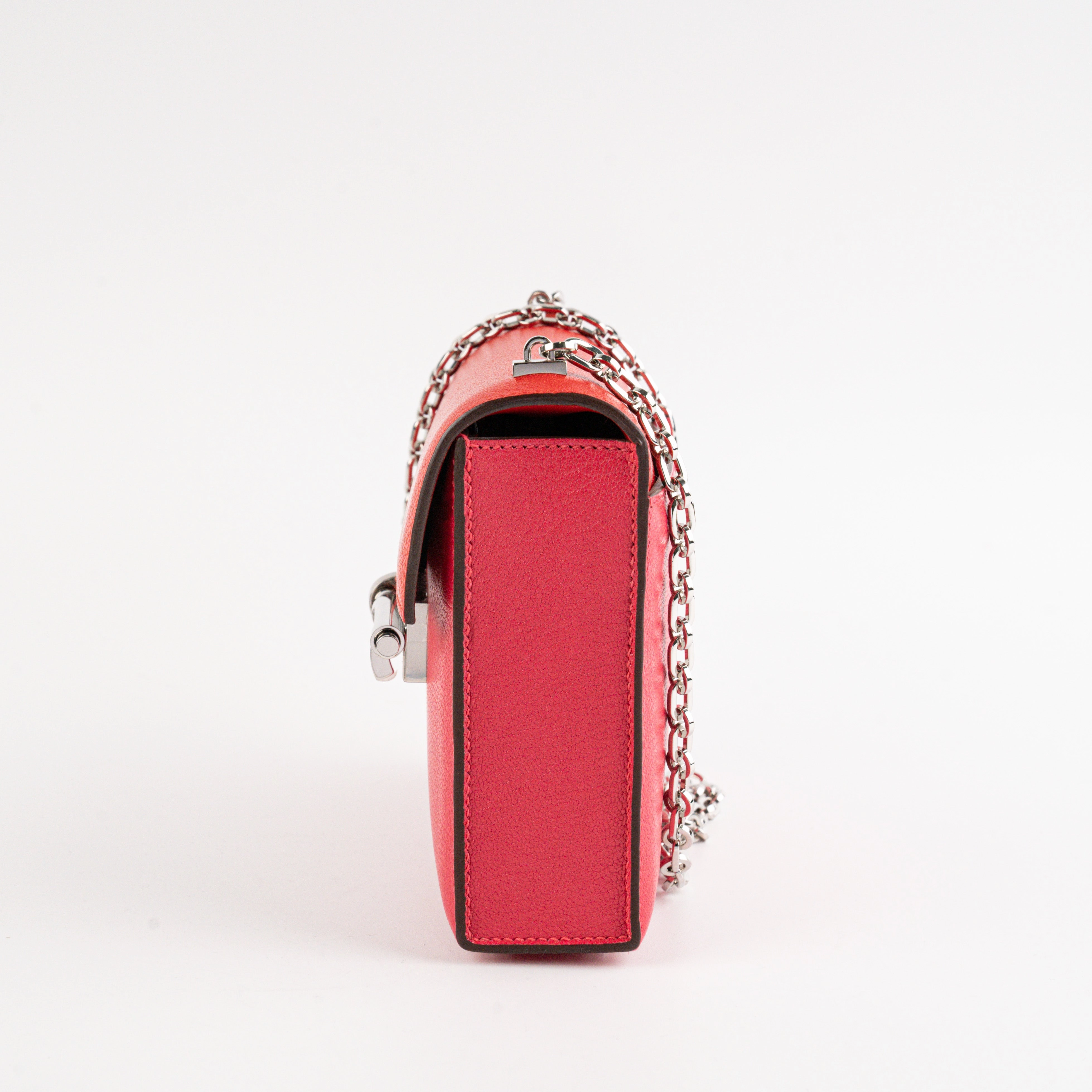 Hermes Mini Verrou Chainr Bag Red/Rose Mexico Y Stamp