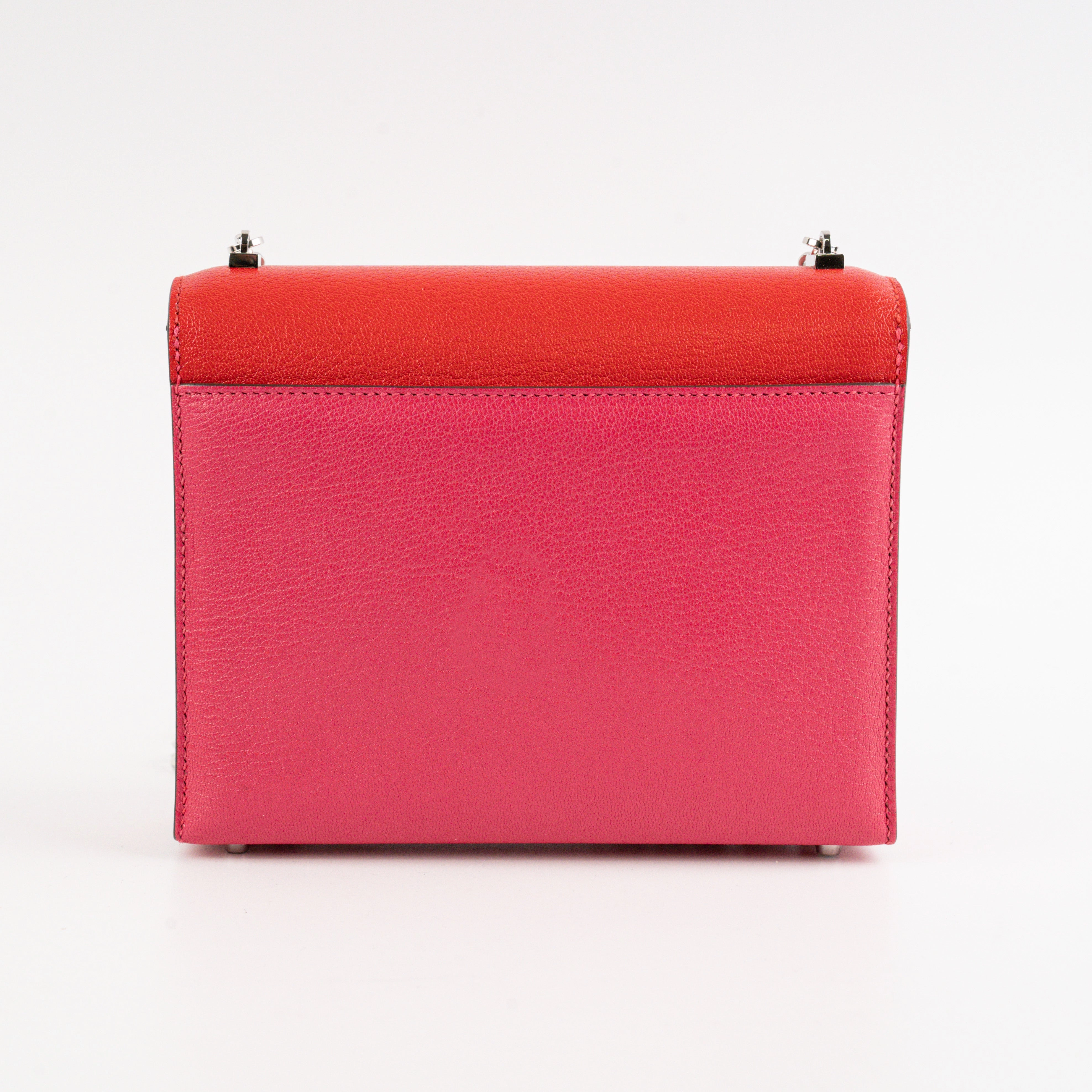 Hermes Mini Verrou Chainr Bag Red/Rose Mexico Y Stamp
