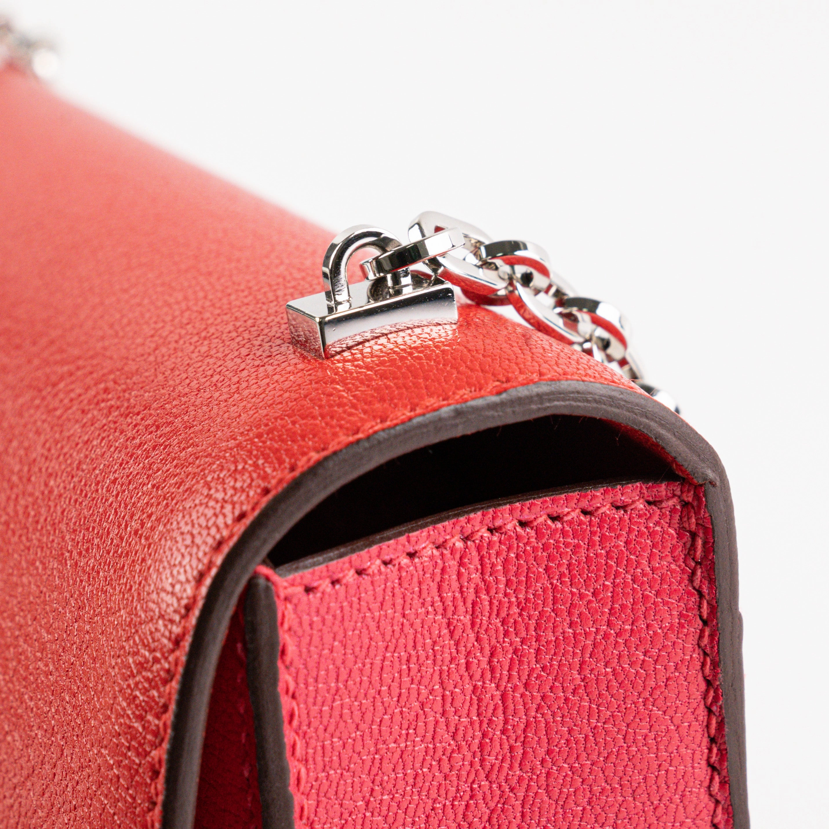 Hermes Mini Verrou Chainr Bag Red/Rose Mexico Y Stamp