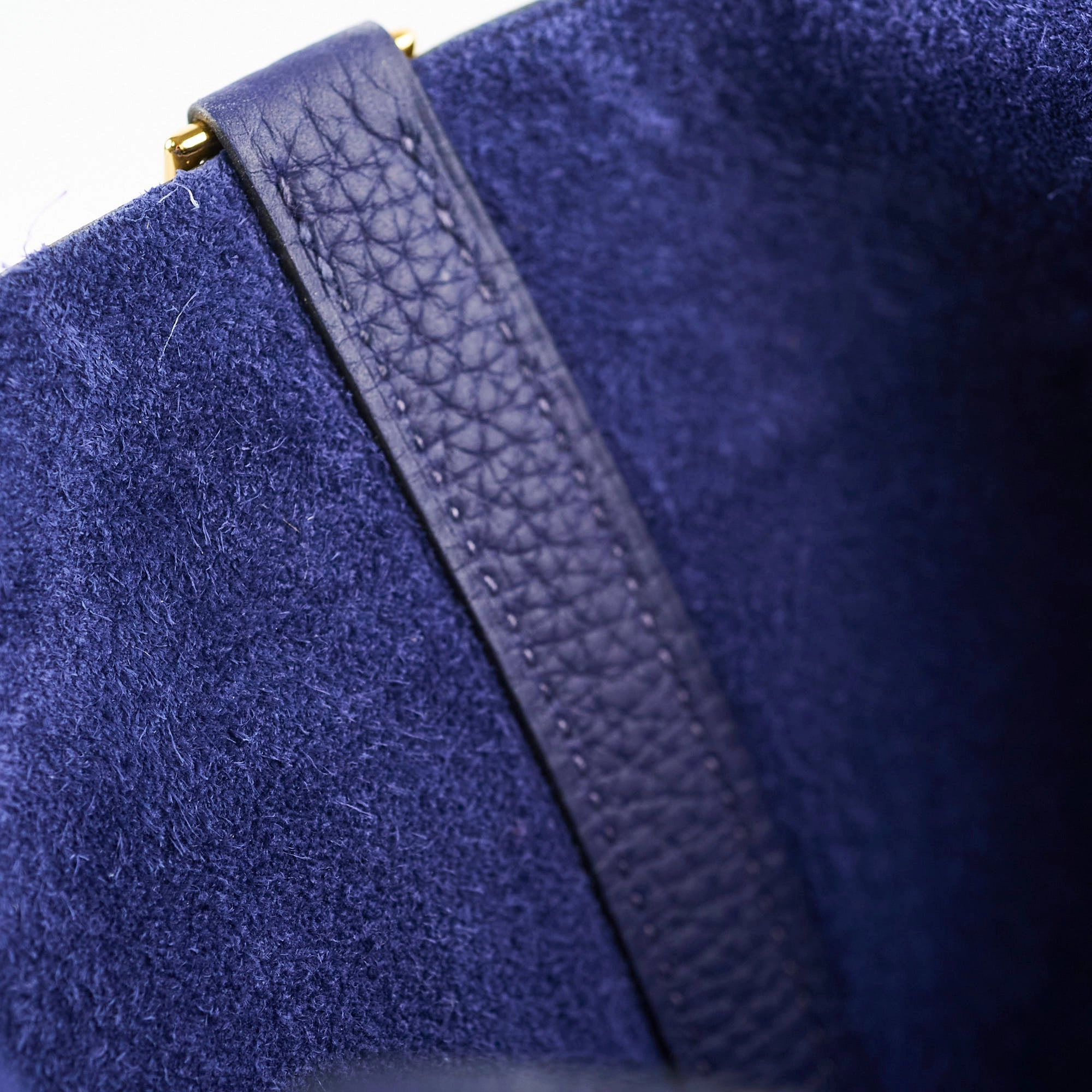 Hermes Picotin 18 Clemence Blue Encre Stamp Z