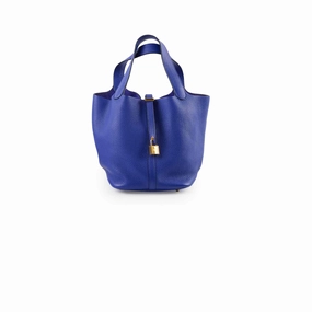 Hermes Picotin 22 Clemence Blue Electric A Stamp