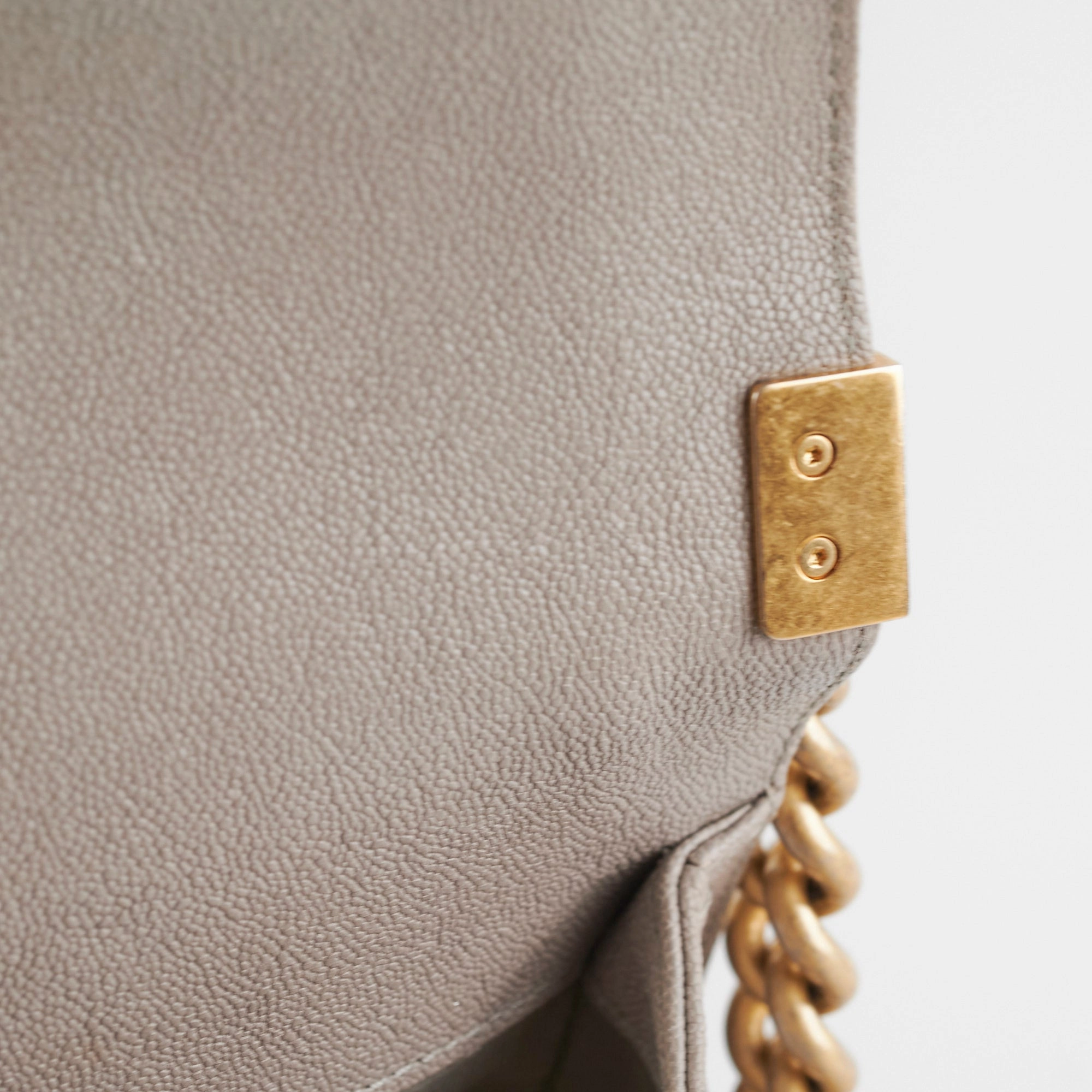 ITEM 31 - Chanel Large New Medium Boy Bag Grey Taupe