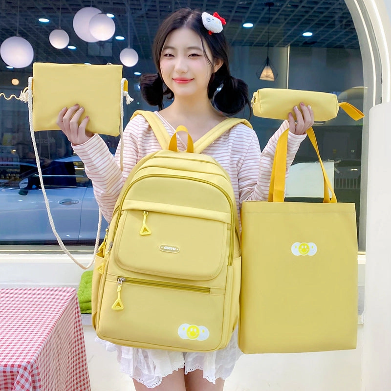 Junior high school students 4-piece large capacity backpack