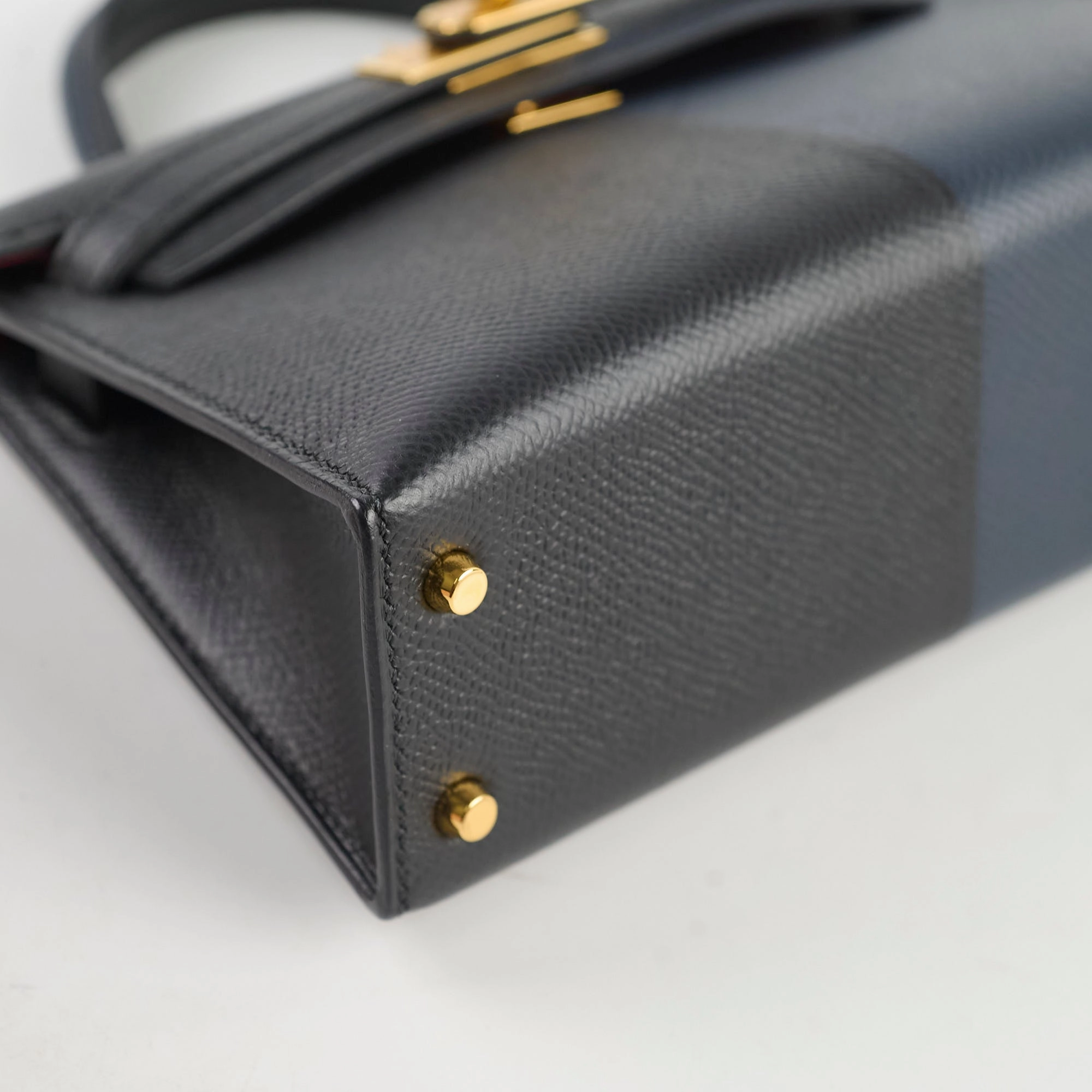 Kelly Mini Kelly Epsom Blue Indigo / Black Z stamp