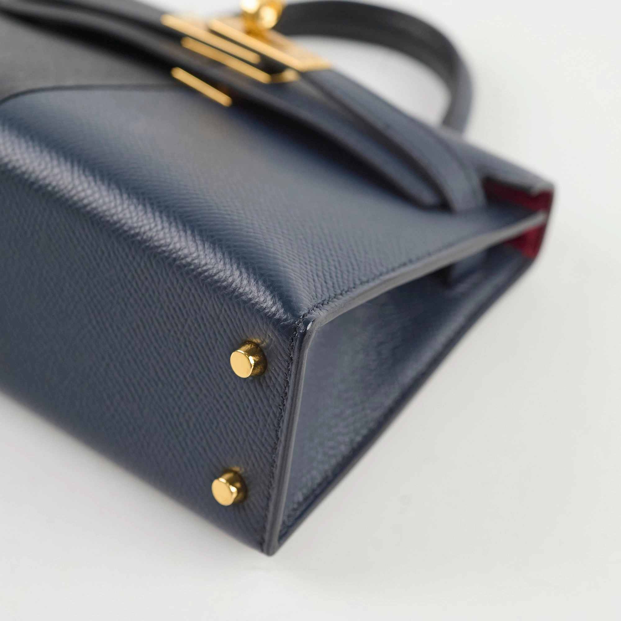 Kelly Mini Kelly Epsom Blue Indigo / Black Z stamp
