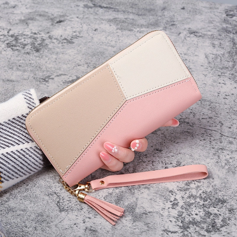 Korean version splicing clutch bag card bag wallet