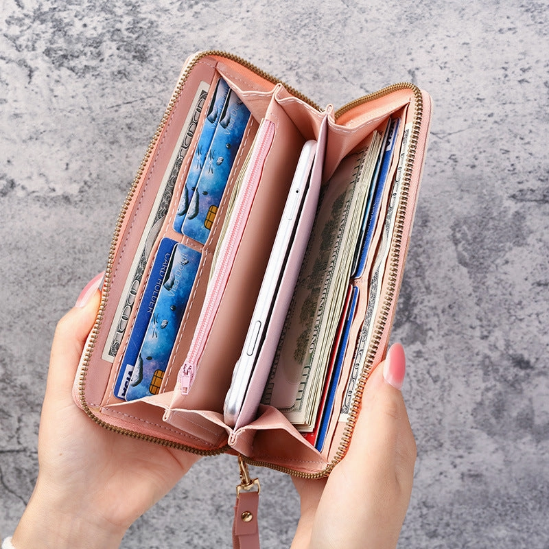 Korean version splicing clutch bag card bag wallet