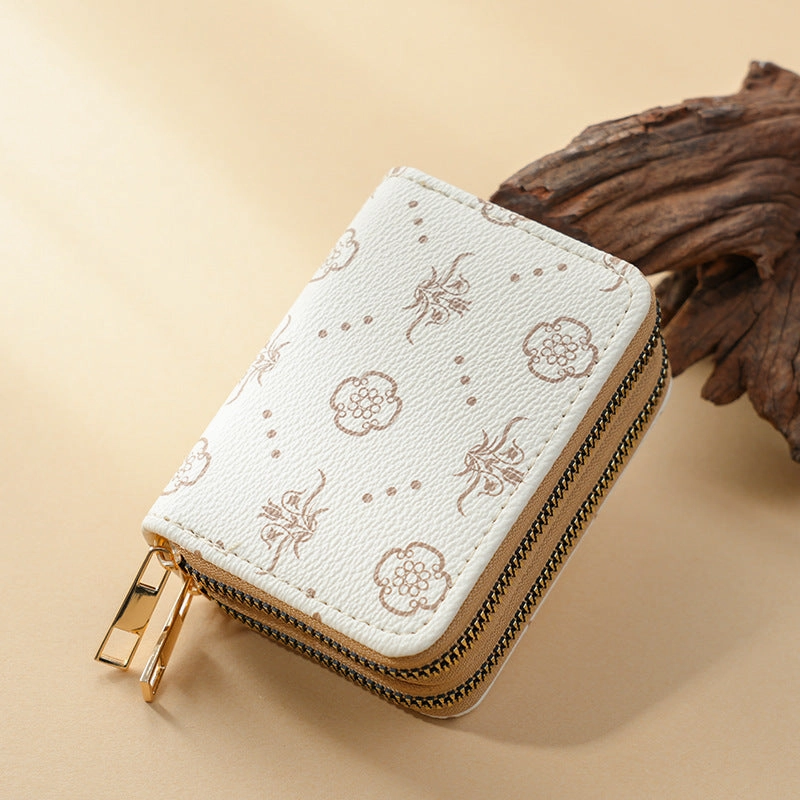 Ladies Card Pack Double Zipper Wallet