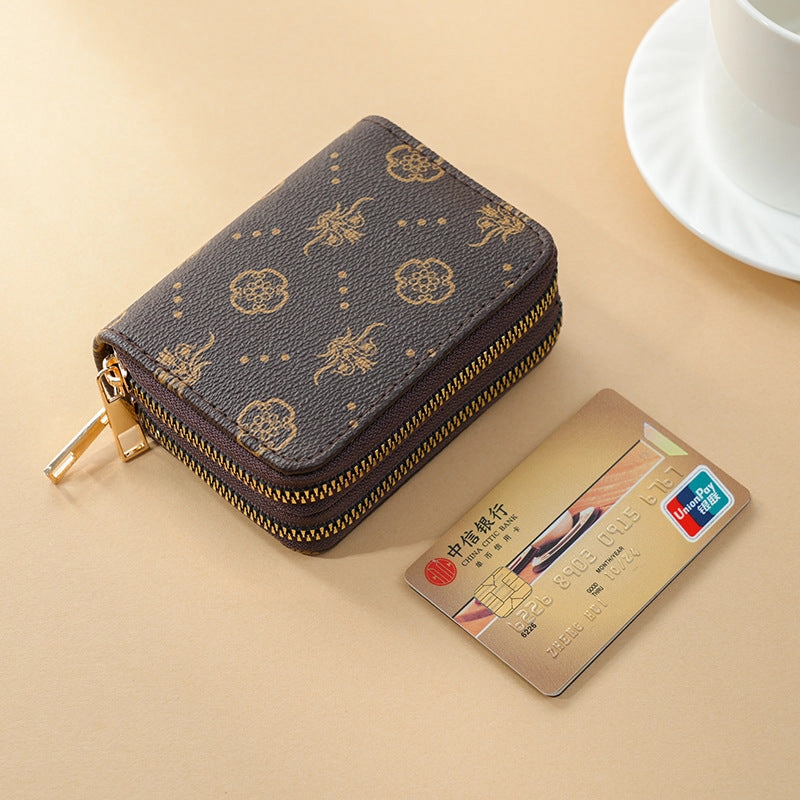Ladies Card Pack Double Zipper Wallet
