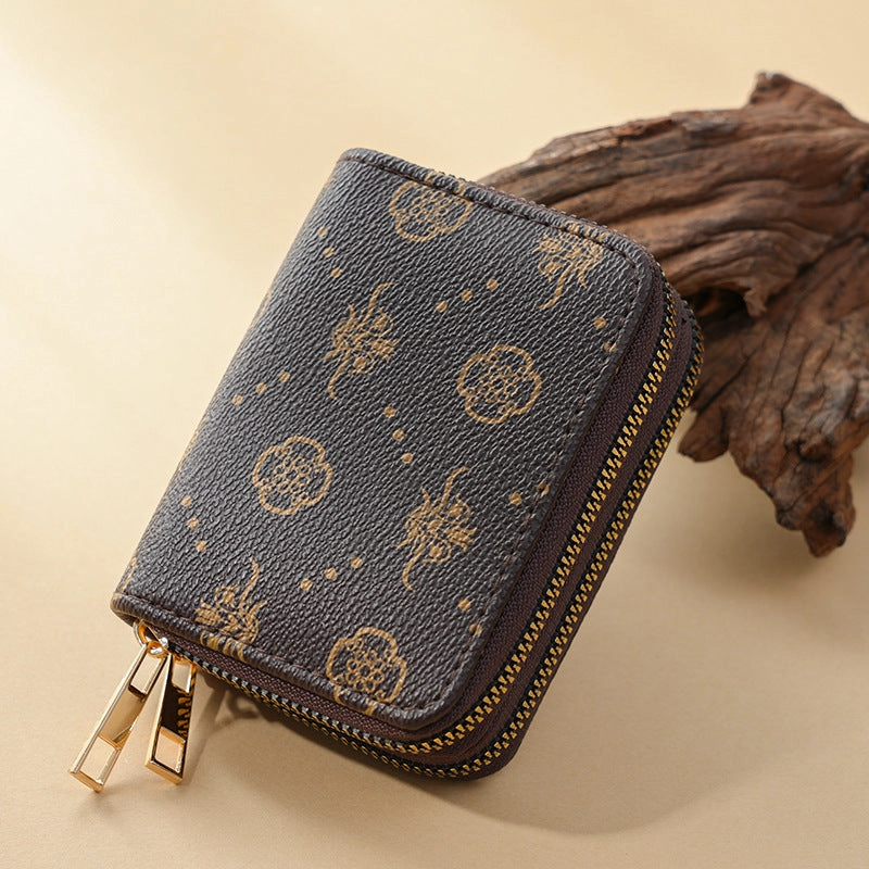 Ladies Card Pack Double Zipper Wallet