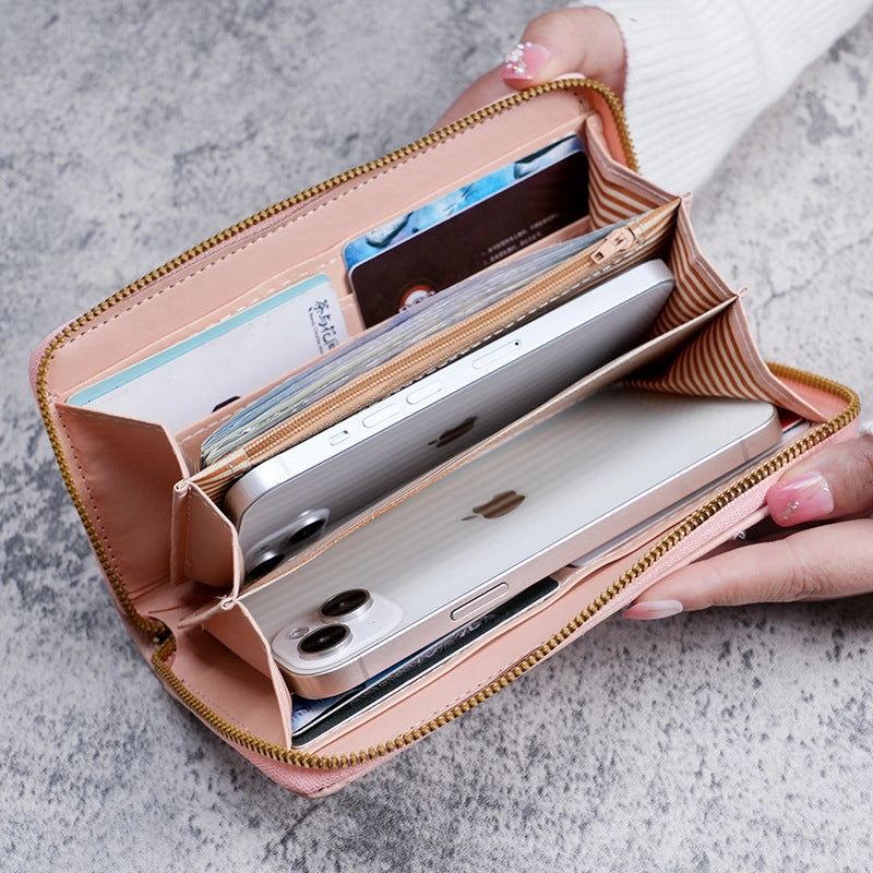 Large capacity mobile phone wallet