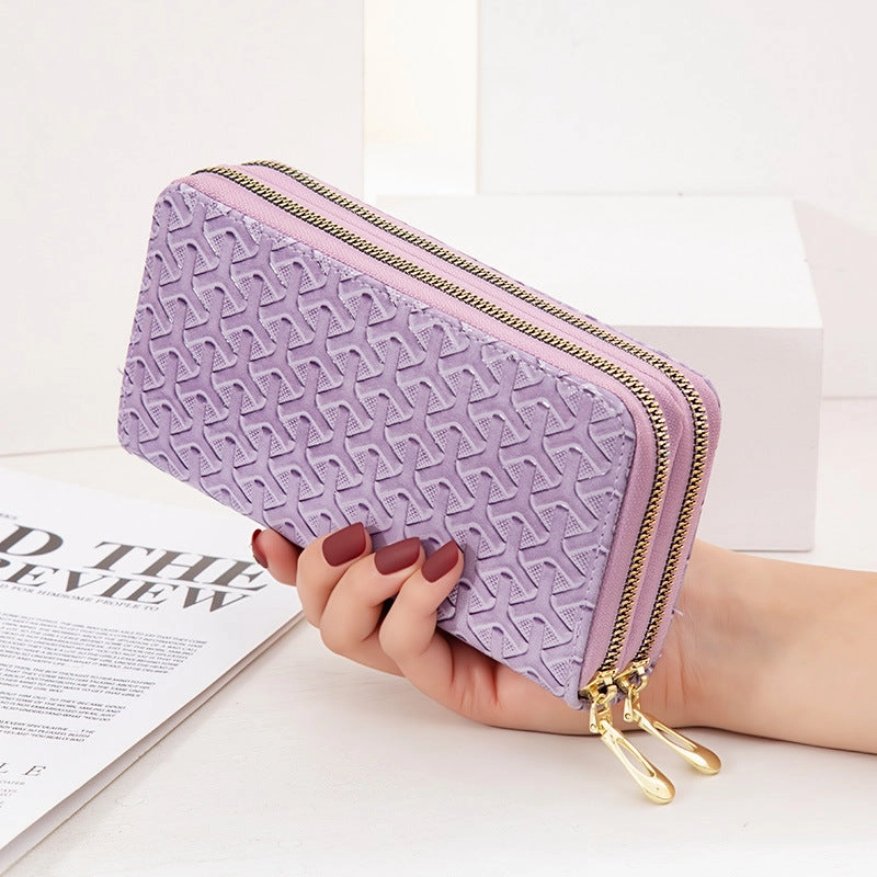 Large capacity patent leather mobile phone bag
