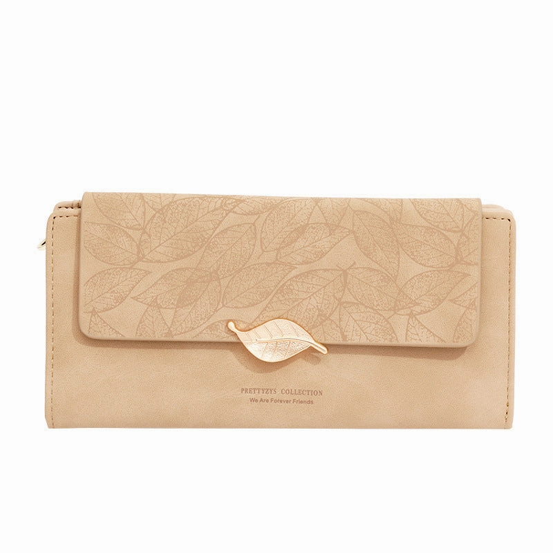 Leaf buckle large capacity women's wallet