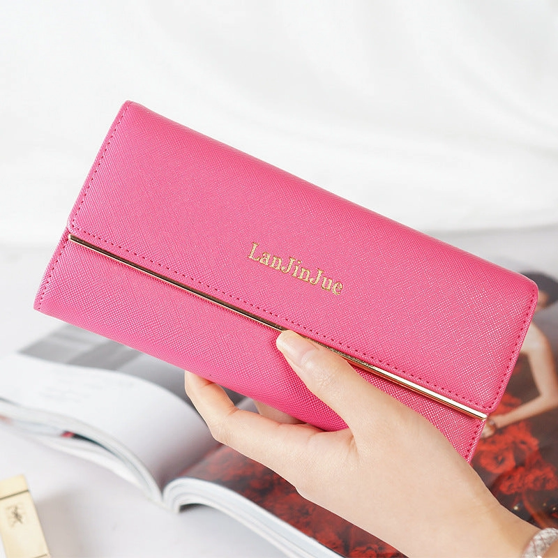 Letter buckle clutch wallet