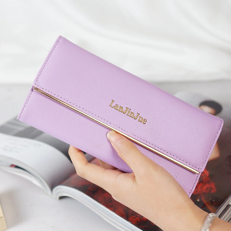 Letter buckle clutch wallet