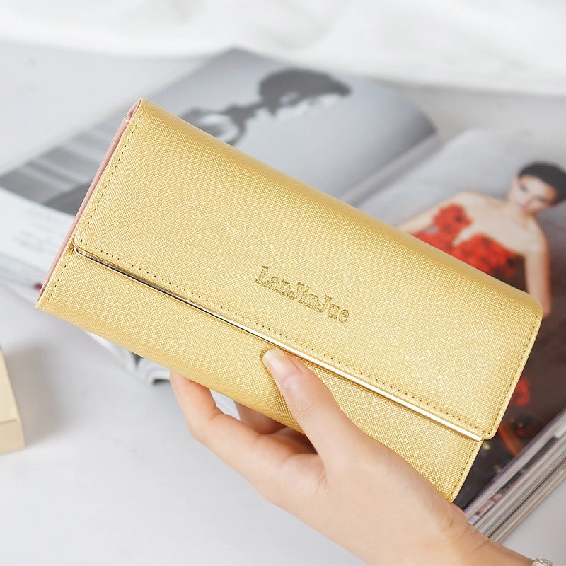 Letter buckle clutch wallet