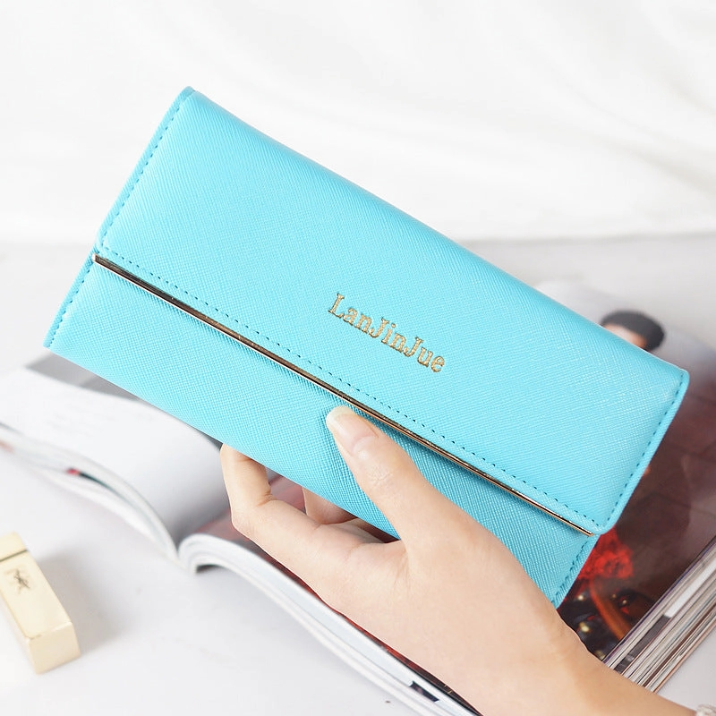 Letter buckle clutch wallet