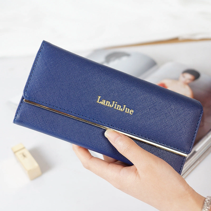 Letter buckle clutch wallet