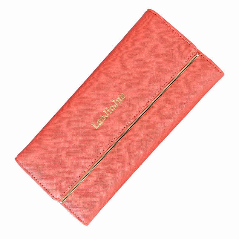 Letter buckle clutch wallet